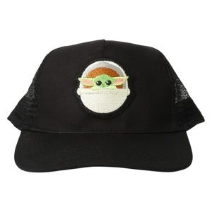 The Mandalorian The Child Grogu black snapback trucker hat NWT